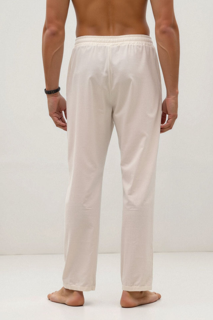 Old Money Cotton & Linen Blend Drawstring Pants