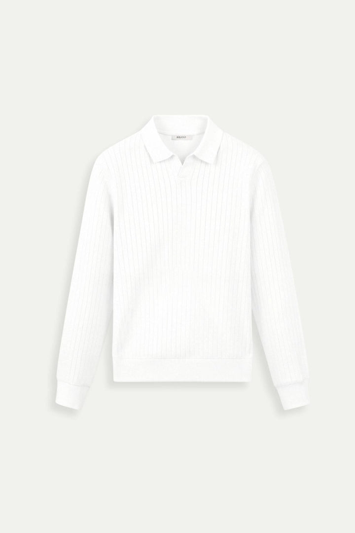 Old Money Striped Long Sleeve Polo T-Shirt