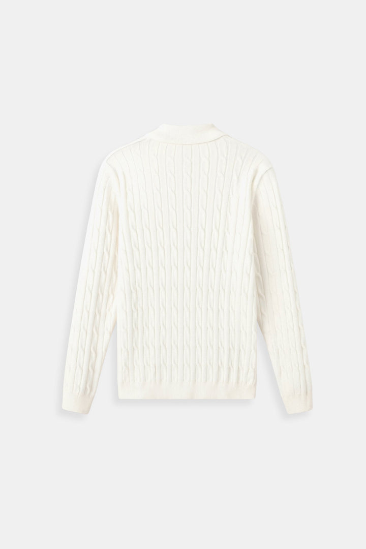 Smart Luxury Cable Knit Zip Sweater