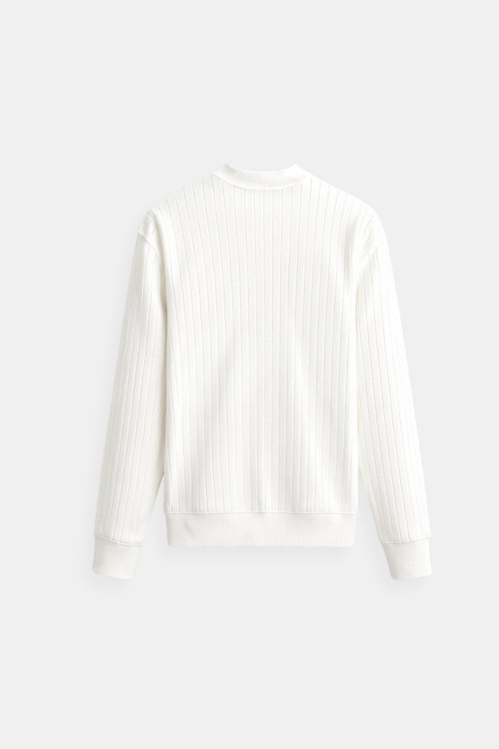 Old Money Men's Ribbed Long Sleeve Solid Knitted Sweater