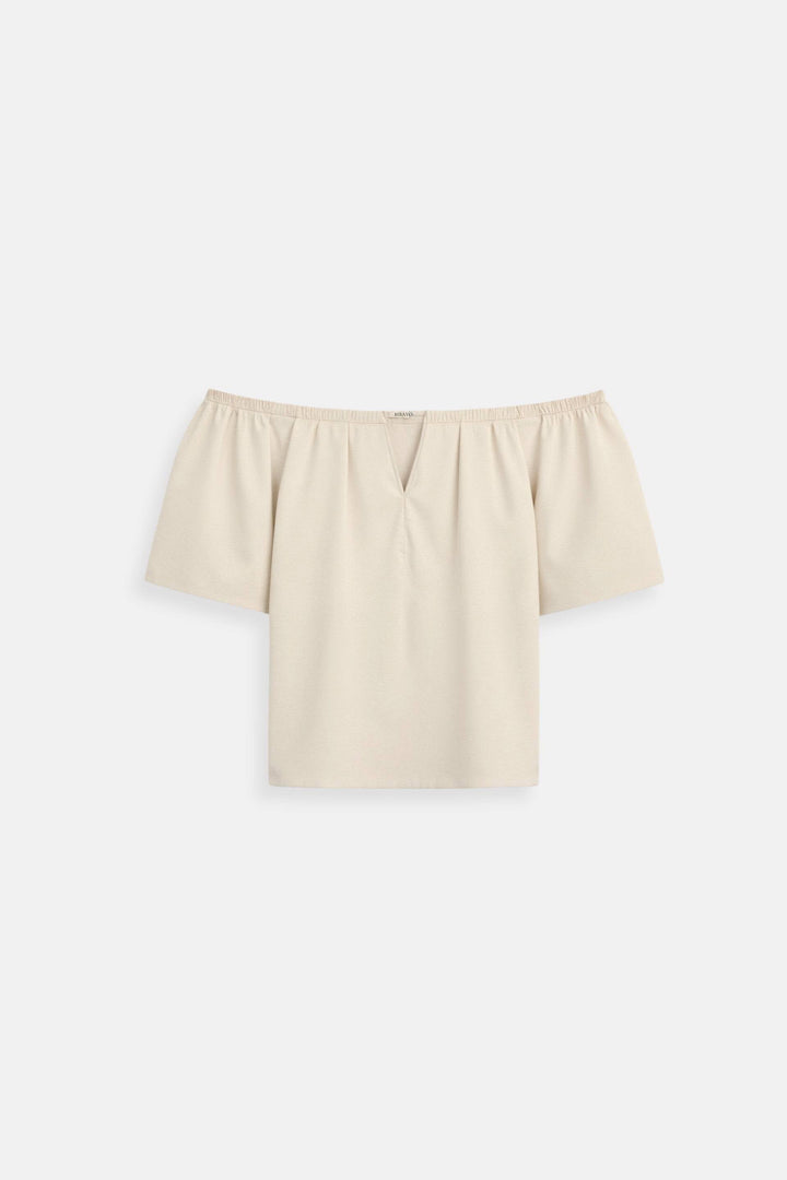 Old Money Elegant Loose Solid Pleated Notch Neck T-shirt