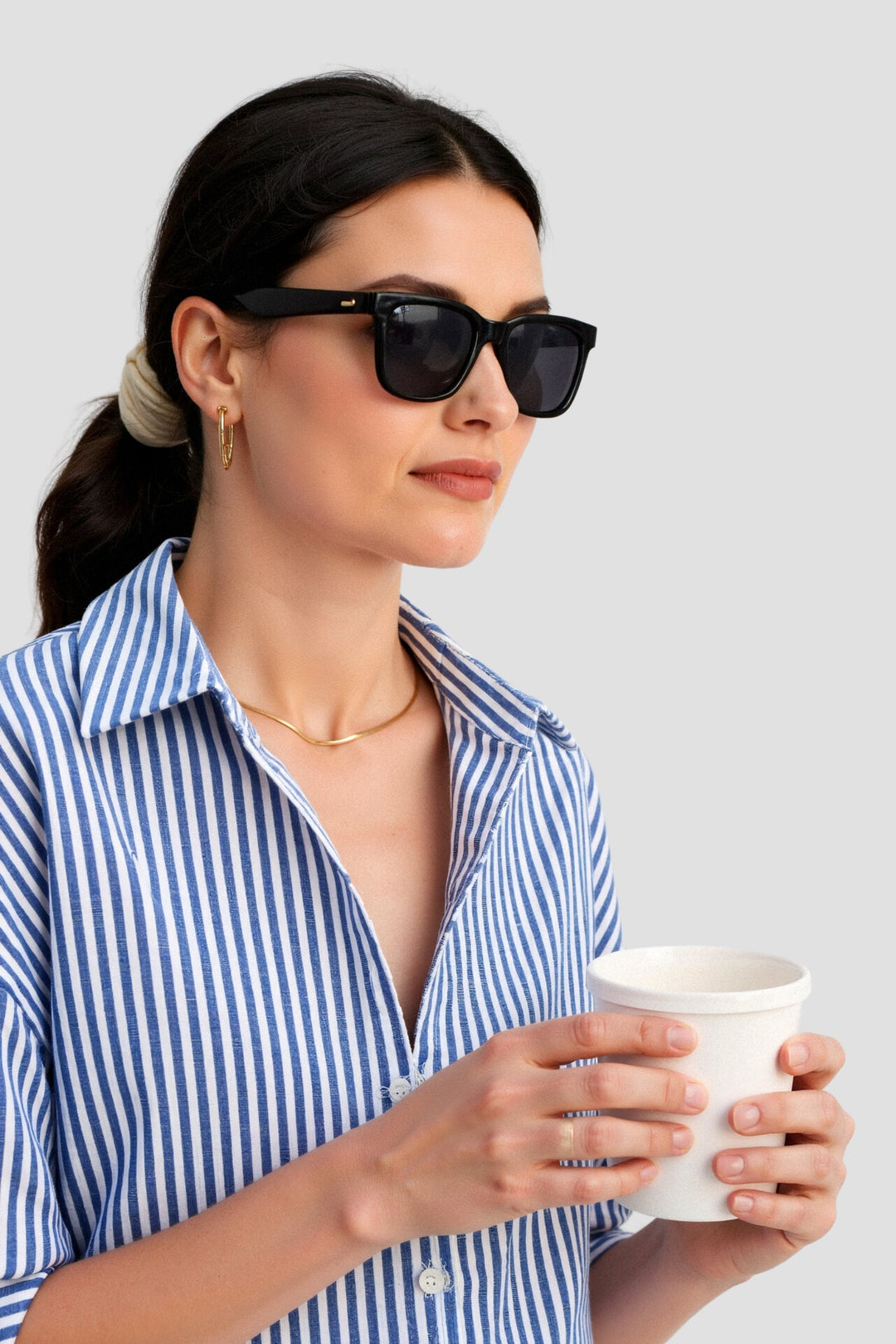 Old Money Cotton Striped Button Front Shirt
