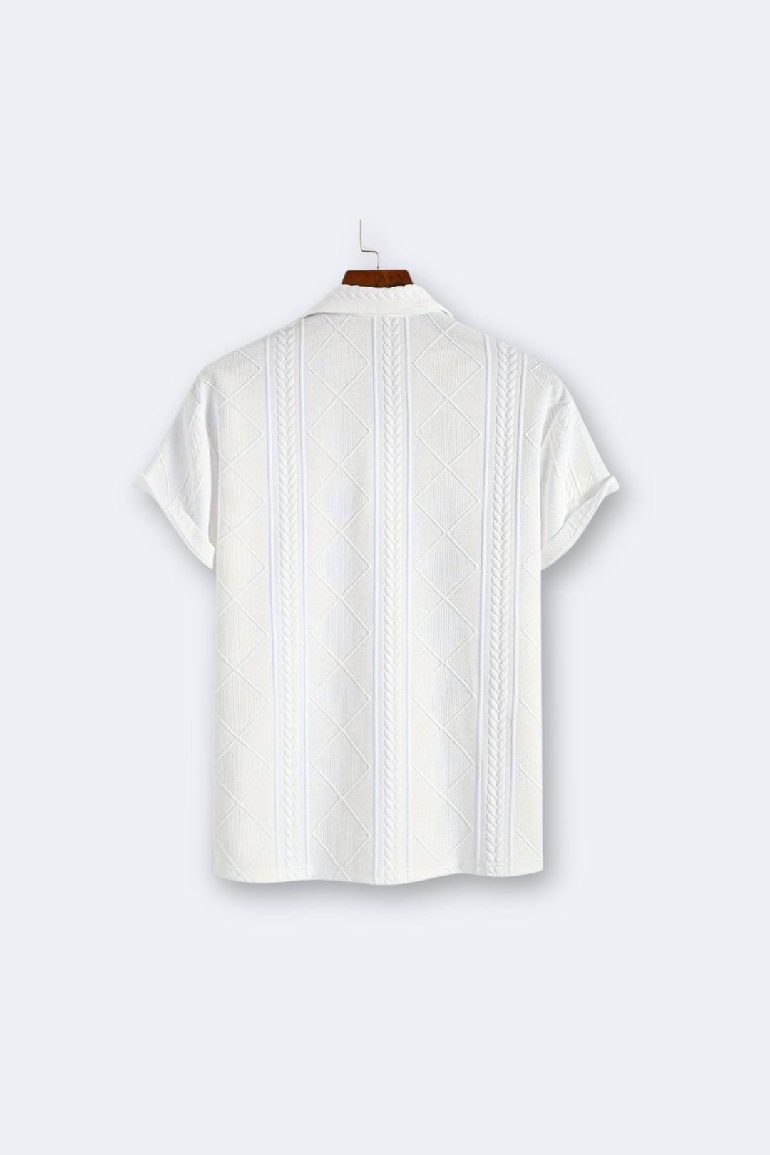 Old Money Men's Solid Color Short Sleeve Pattern Polo Button T-Shirt