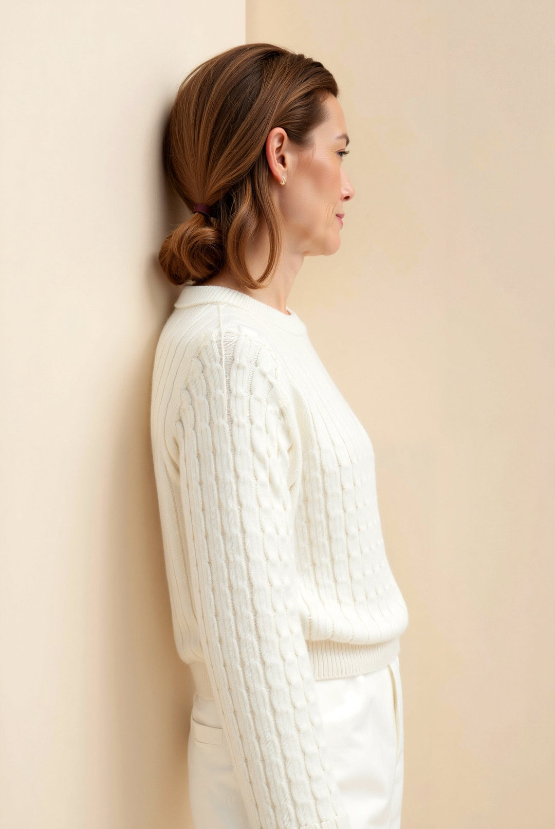Old Money Loose Cable Knit Pattern Sweater
