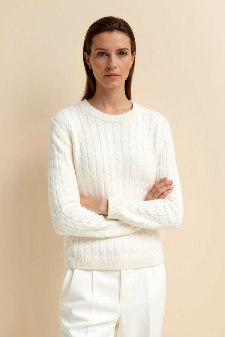 Old Money Loose Cable Knit Pattern Sweater