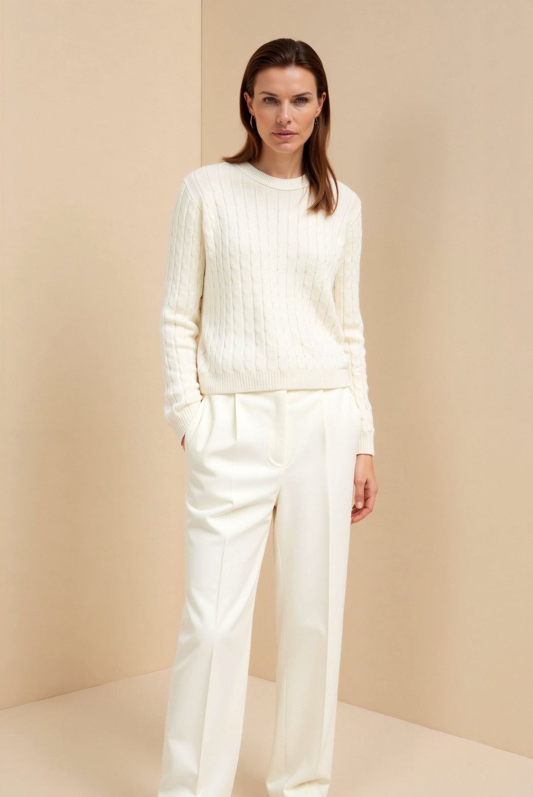 Old Money Loose Cable Knit Pattern Sweater