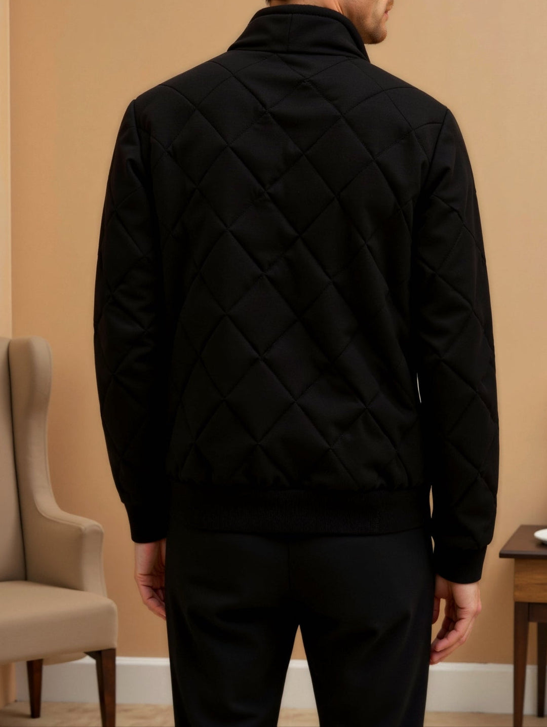 Elegant Men's Warm Fiber Casual Puffer Jacket