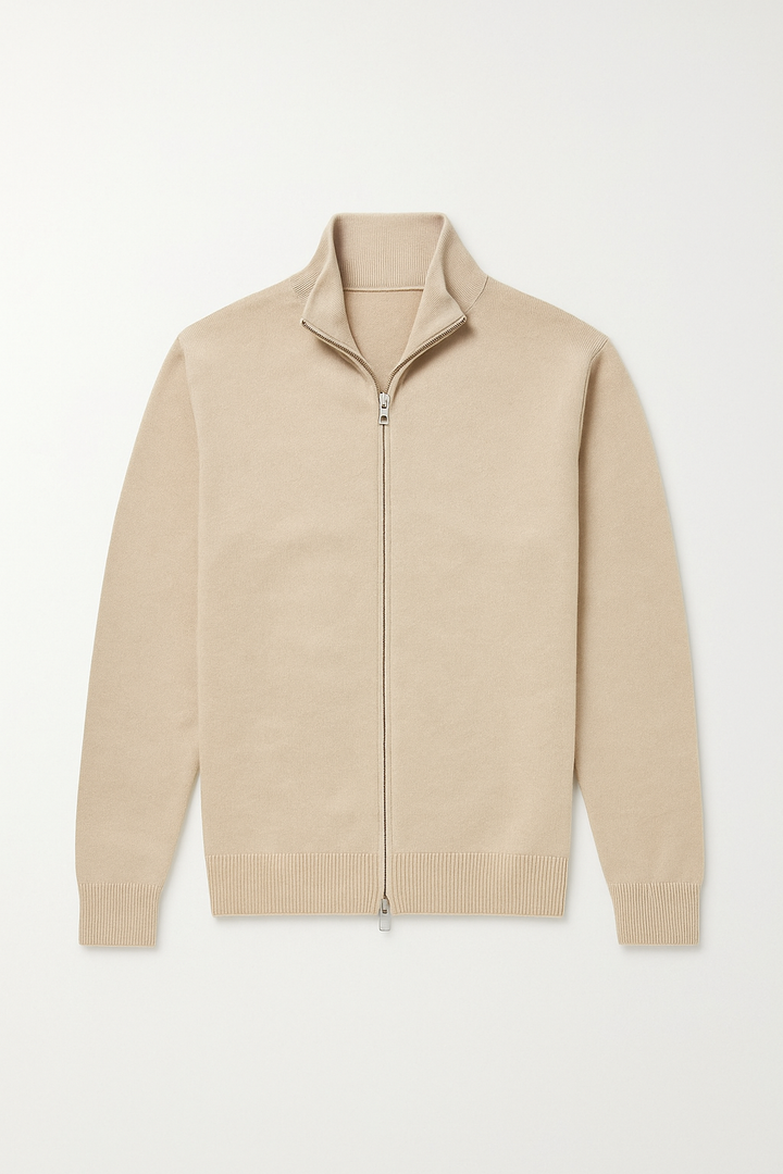 Smart Luxury Slim Fit Elegant Full Zip Cardigan