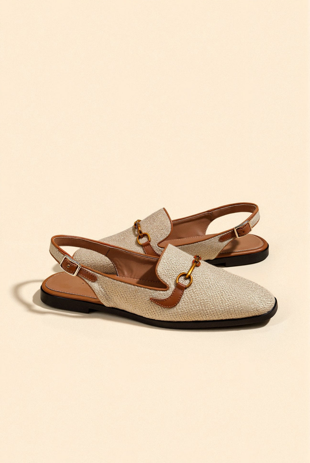 Old Money Women's Metallic Buckle Chic Decor Flat Sandals