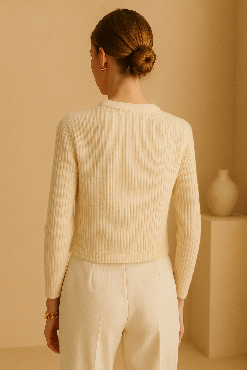 Old Money Knitted Woolen Button Sweater